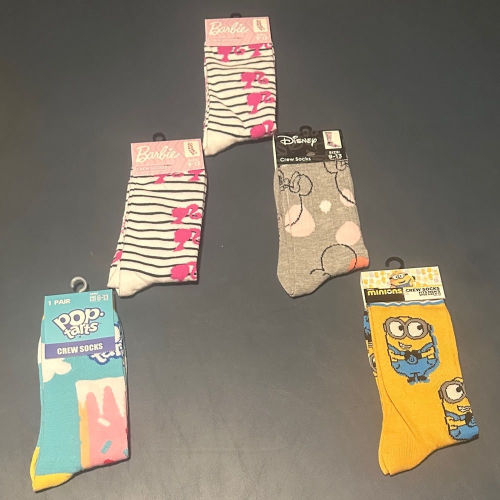 Barbie Pink and White Striped Socks